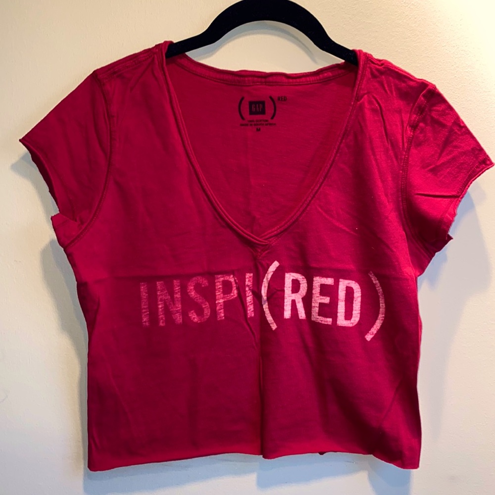 Gap Cropped Red Collection T-Shirt Sz:M